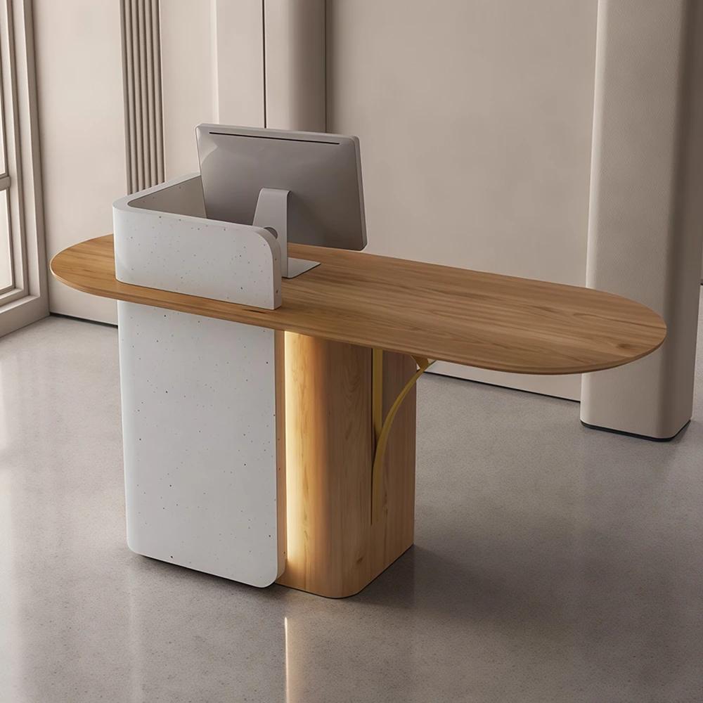 Nordic-style Minimalist Small Reception Desk - image 3