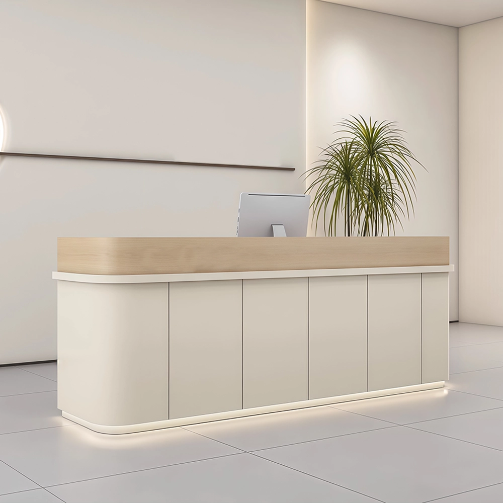 Premium Cream Tone Reception Desk for Academy & Salon - image 2