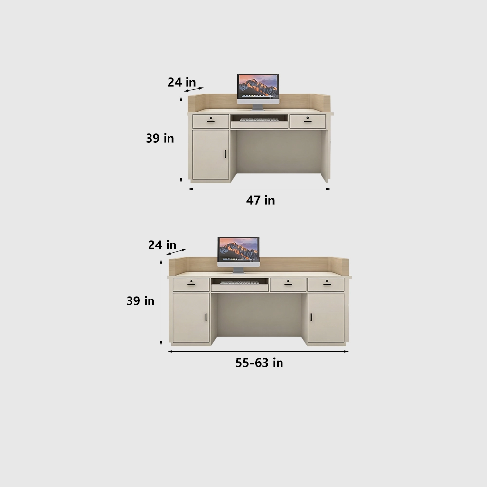 Premium Cream Tone Reception Desk for Academy & Salon - image 8