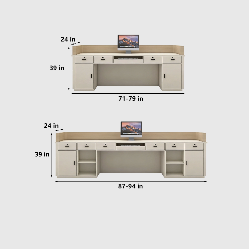 Premium Cream Tone Reception Desk for Academy & Salon - image 9