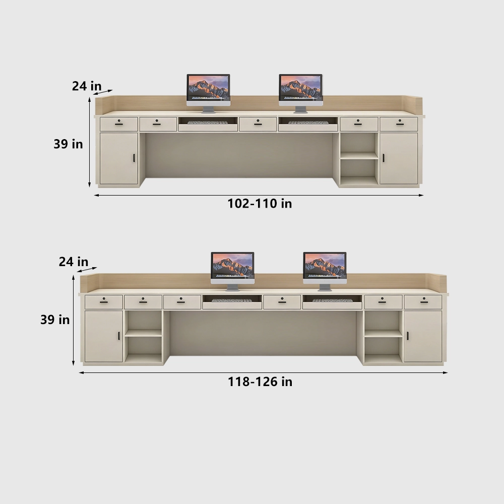 Premium Cream Tone Reception Desk for Academy & Salon - image 10