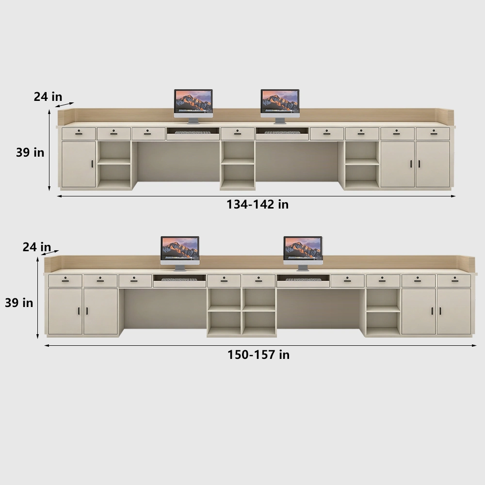 Premium Cream Tone Reception Desk for Academy & Salon - image 11
