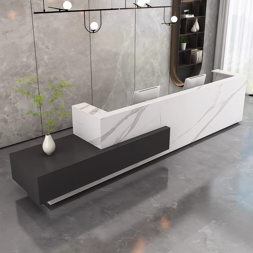Rectangular Marble Reception Desk for Corporate & Hotel Lobby - image 2