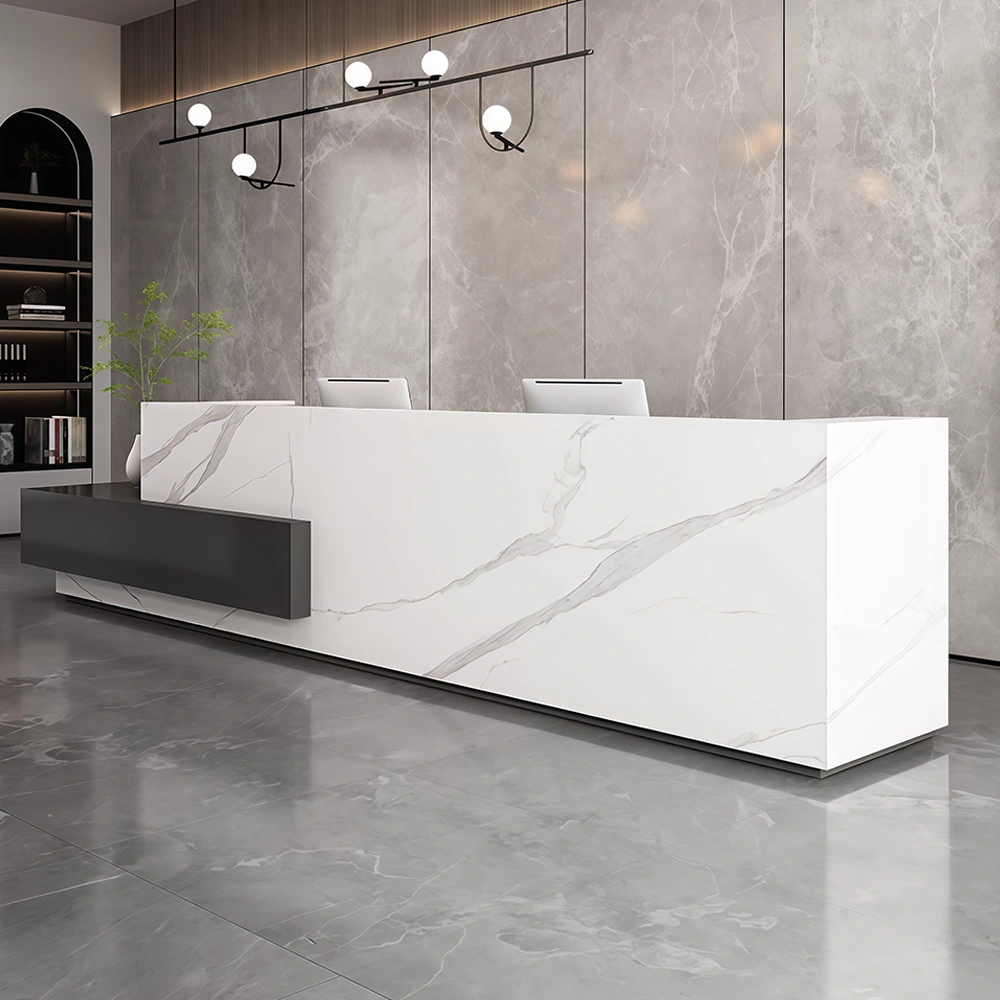 Rectangular Marble Reception Desk for Corporate & Hotel Lobby - image 3