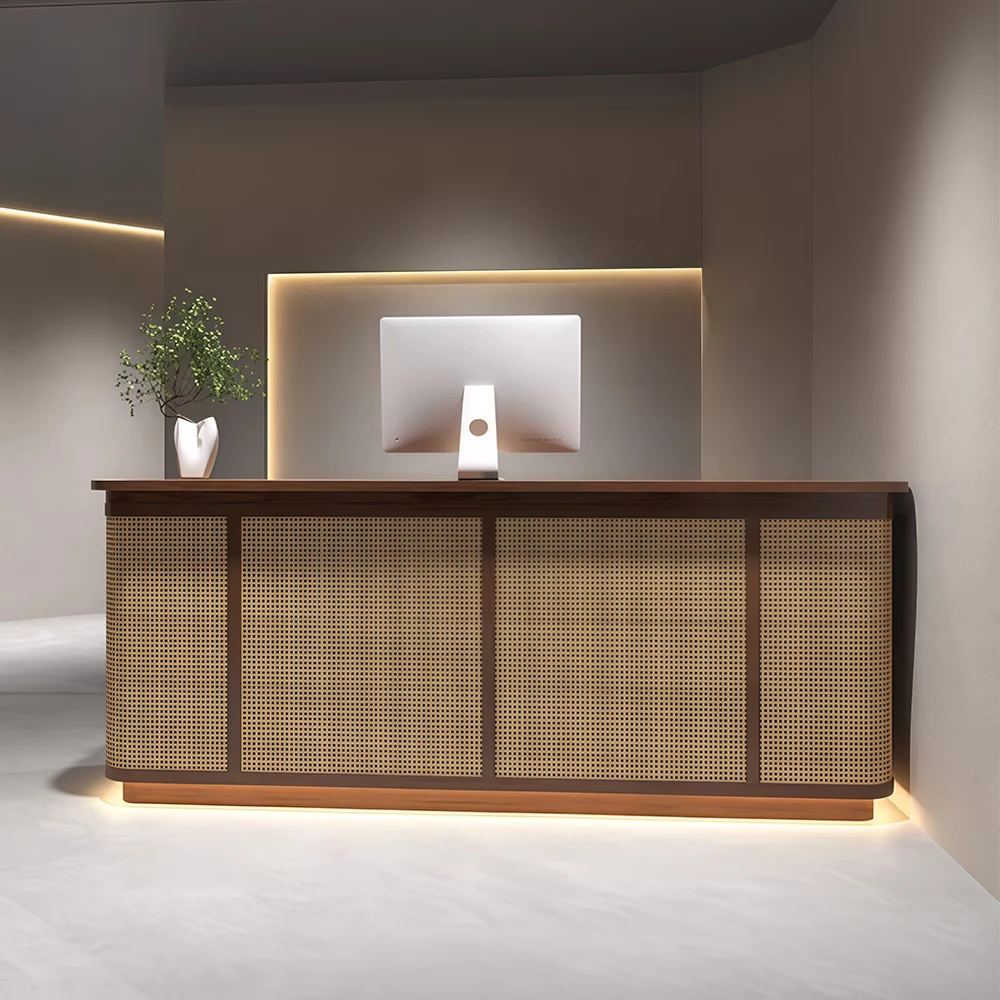 Wabi-sabi Style Reception Desk Made Of Rattan - image 2