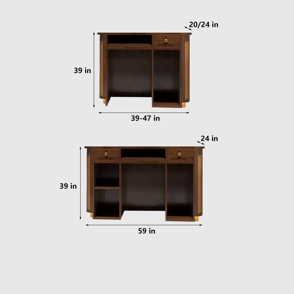 Wabi-sabi Style Reception Desk Made Of Rattan - image 6