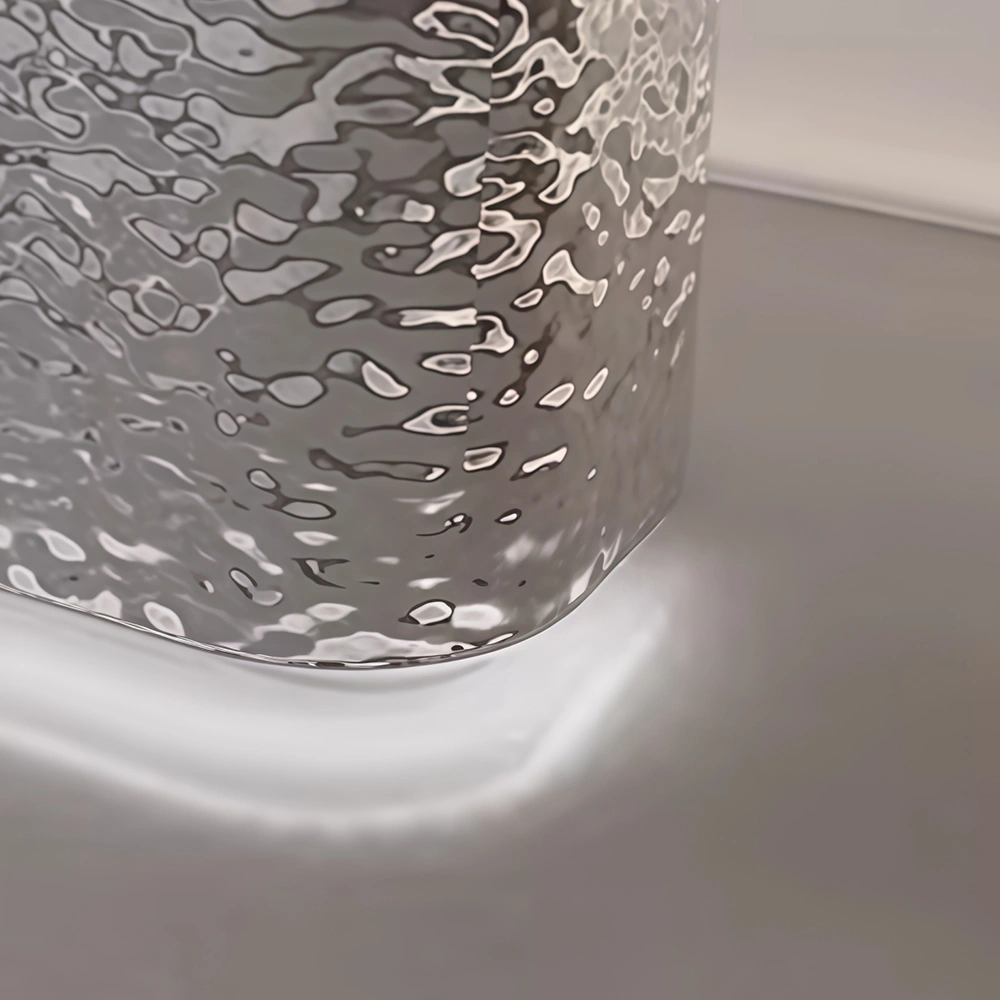 Curved Wave-patterned Stainless Steel Reception Desk - image 5