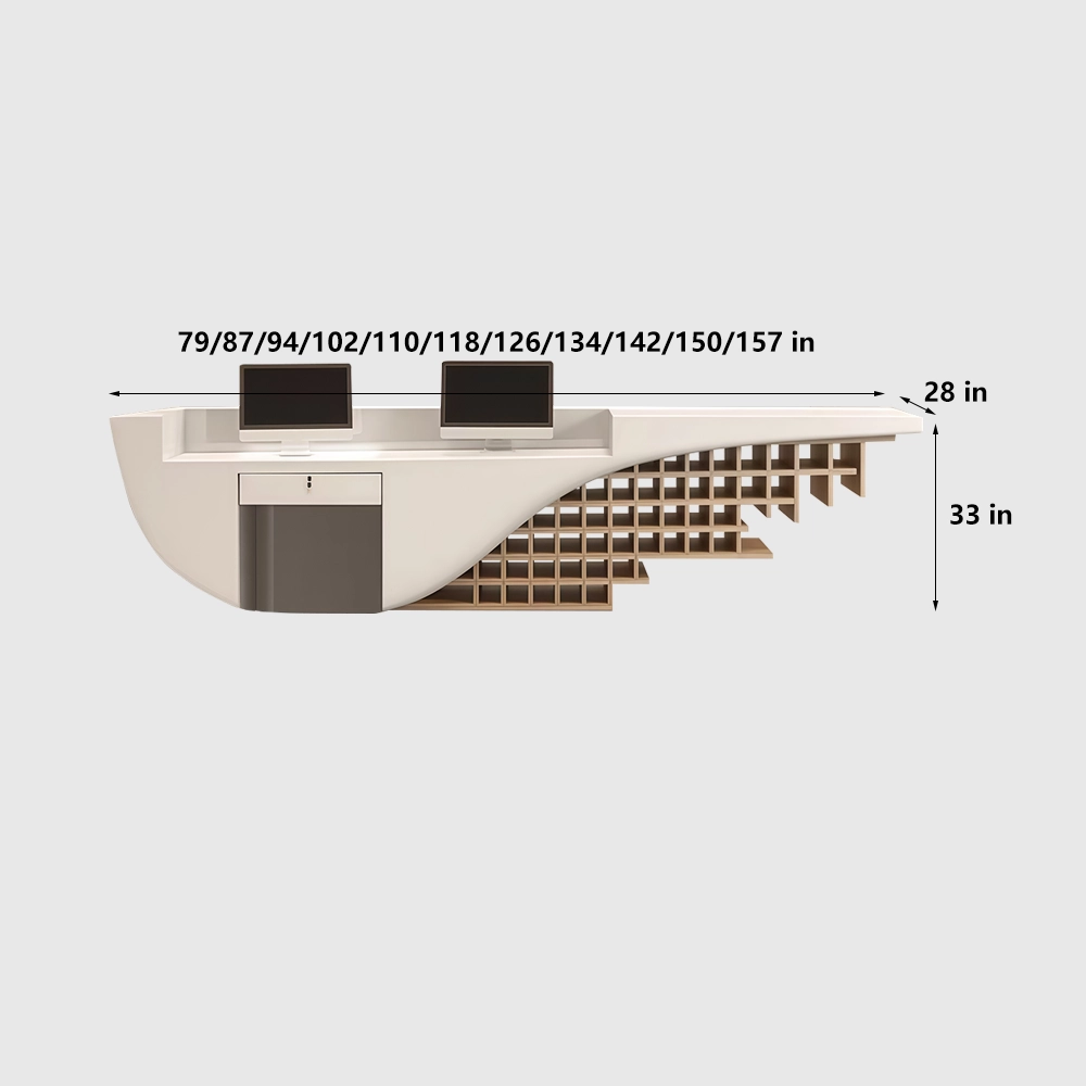 Modern Creative Shaped Lacquer Reception Desk - image 6