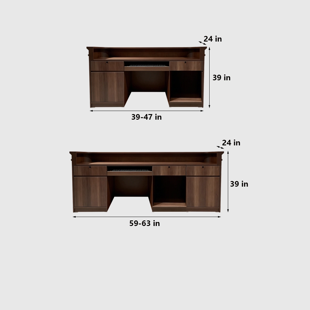 European Retro Solid Wood Curved Front Desk - image 6
