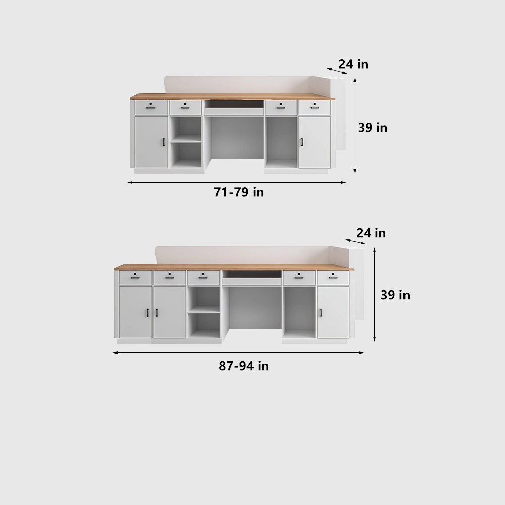 Curved Solid Wood High-end Reception And Consultation Desk - image 6