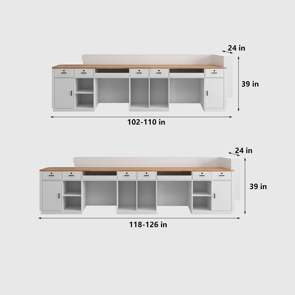 Curved Solid Wood High-end Reception And Consultation Desk - image 7