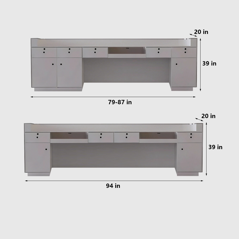Curved Wave-patterned Stainless Steel Reception Desk - image 8
