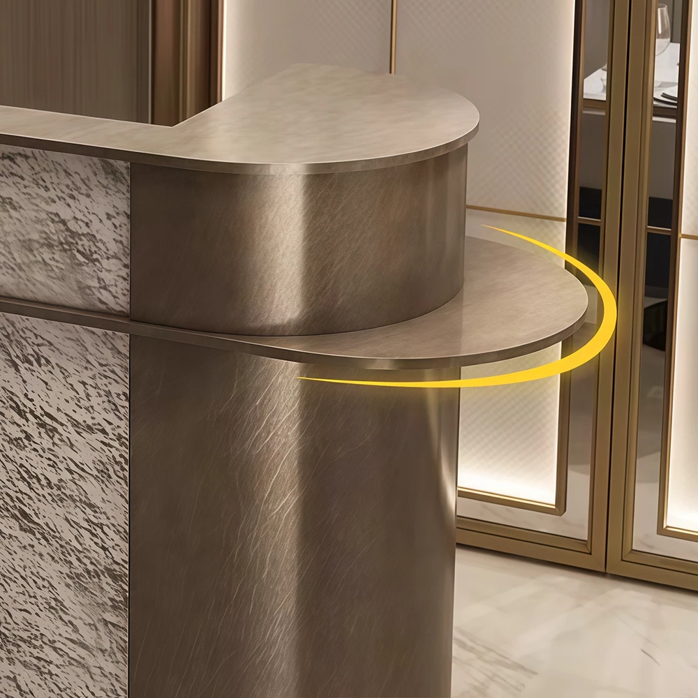 Luxury Stainless Steel Hotel Front Desk - image 3