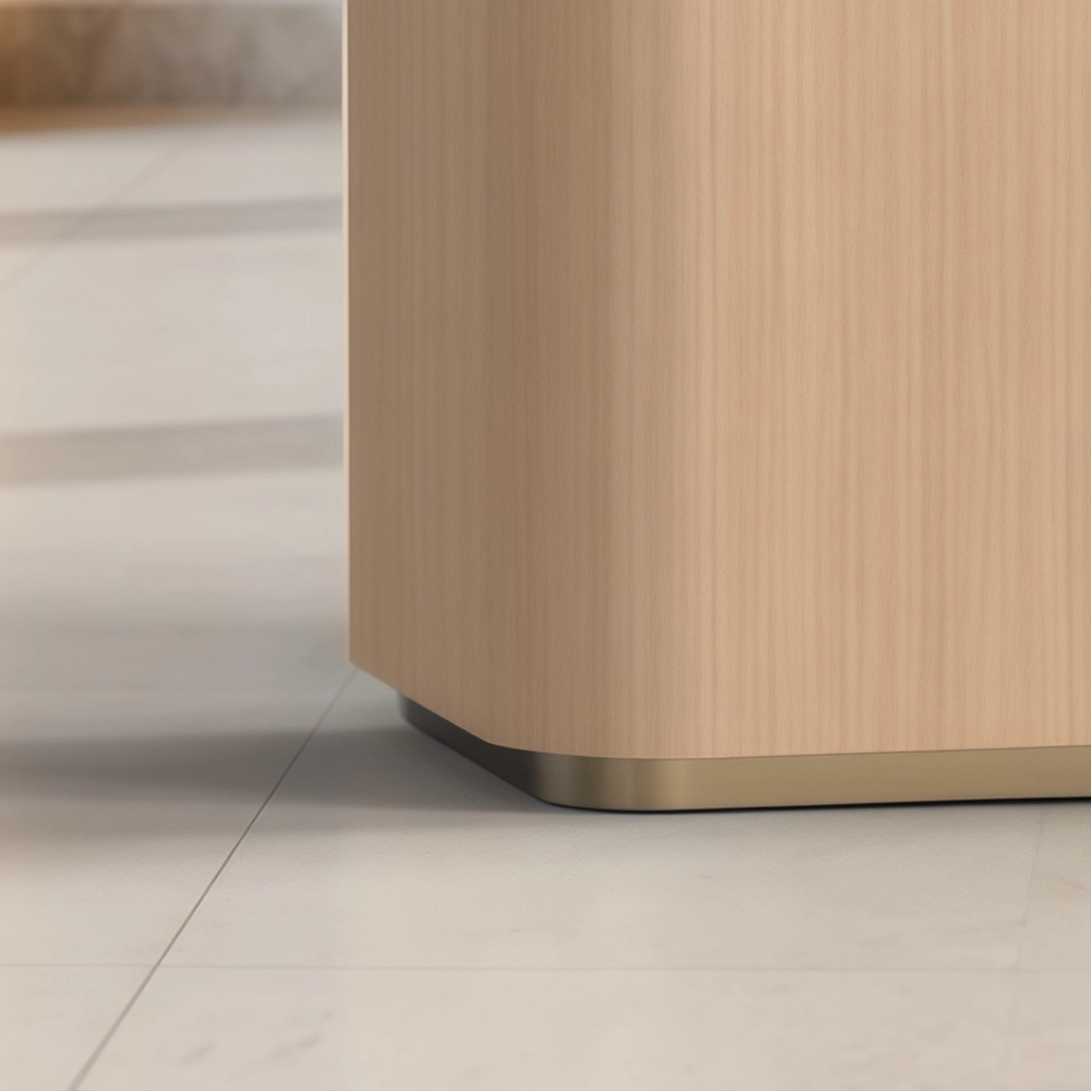 Modern Minimalist Wood Grain Reception Desk - image 2