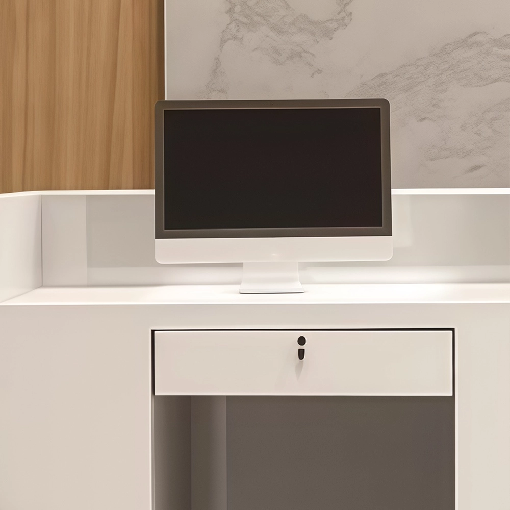 Modern Creative Shaped Lacquer Reception Desk - image 5
