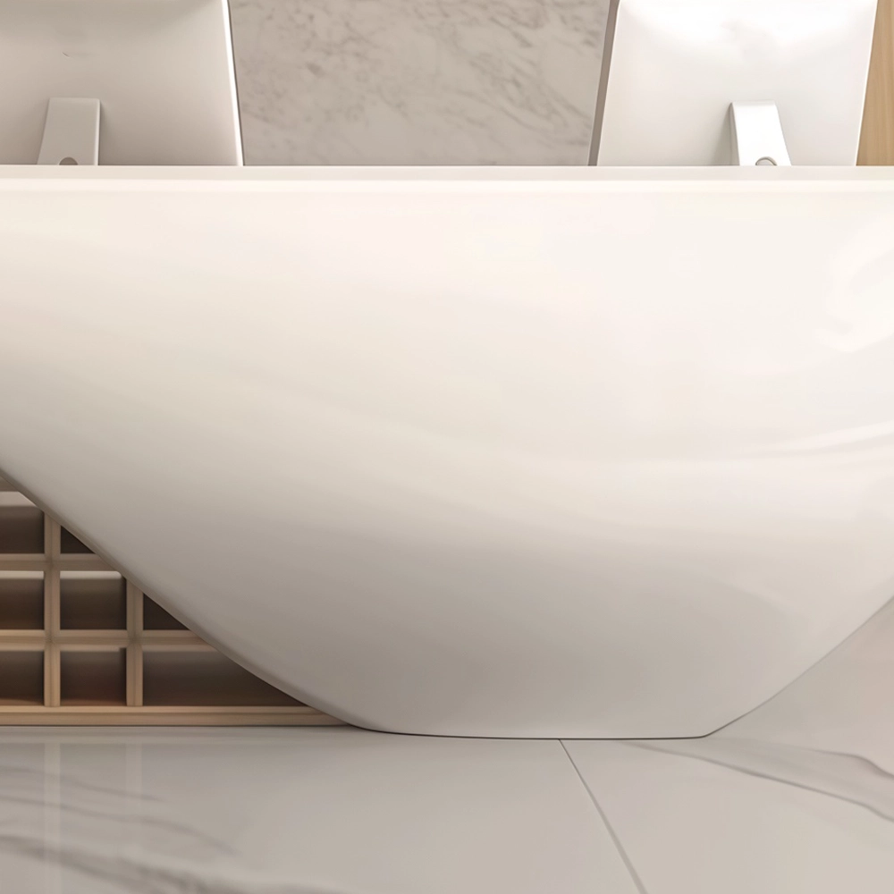 Modern Creative Shaped Lacquer Reception Desk - image 4