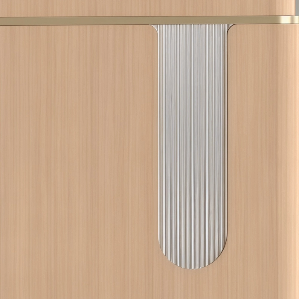 Modern Minimalist Wood Grain Reception Desk - image 4
