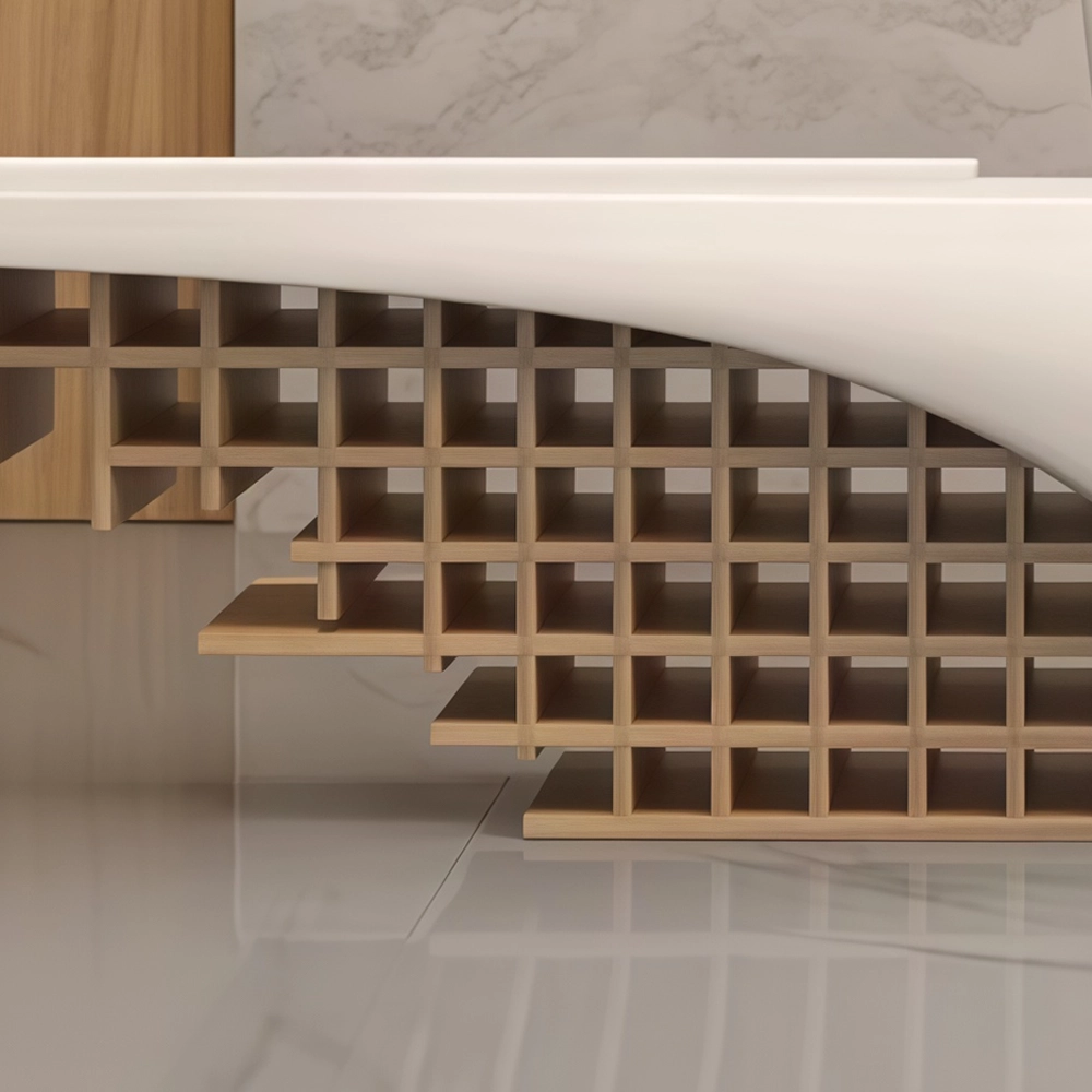 Modern Creative Shaped Lacquer Reception Desk - image 3