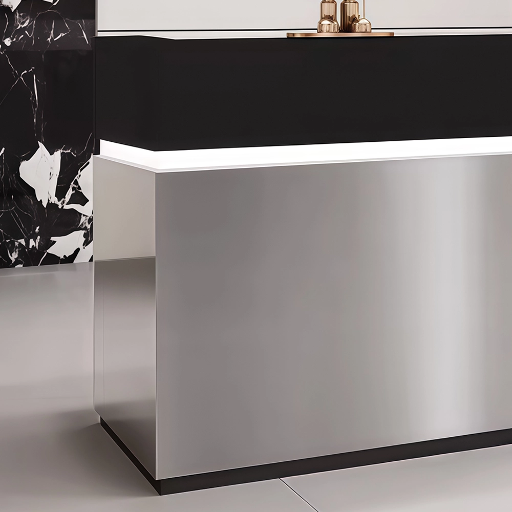 Compact Stainless Steel Reception Desk for Stores - image 4
