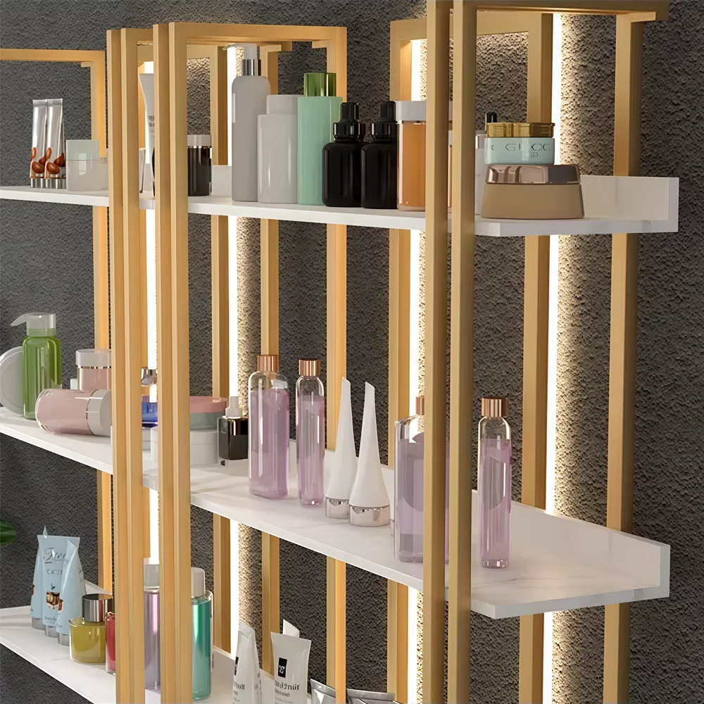 Minimalist Lighted Display Shelf for Beauty Salon - image 10