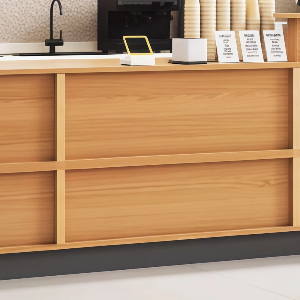 Vintage Style Wood Bar Counter for Drink Shops - image 4