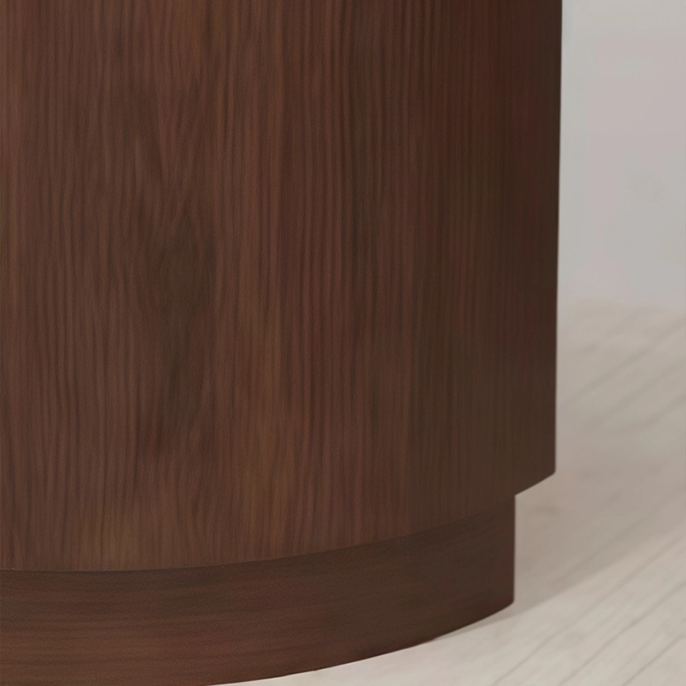 Semicircular Walnut Front Desk with Checkout Function - image 6