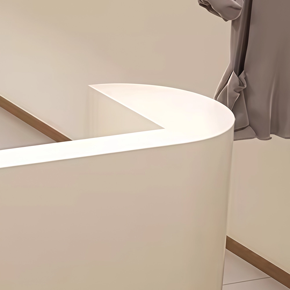 Compact Curved Modern Minimalist Reception Desk - image 8