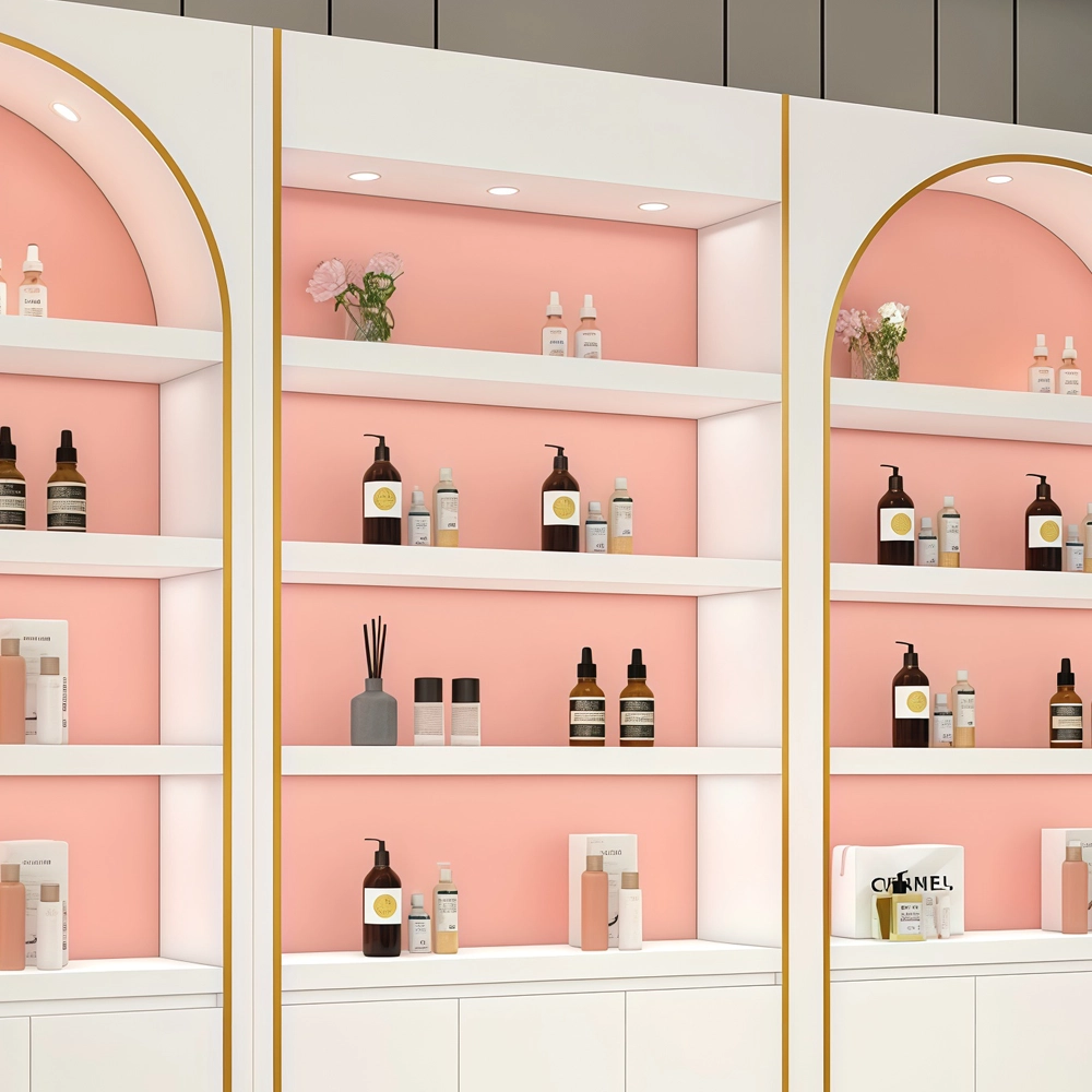 Glass Makeup Display Cabinet with Shelving Unit - image 13