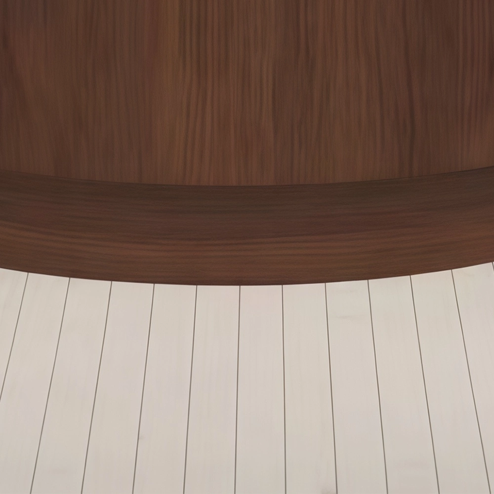 Semicircular Walnut Front Desk with Checkout Function - image 7