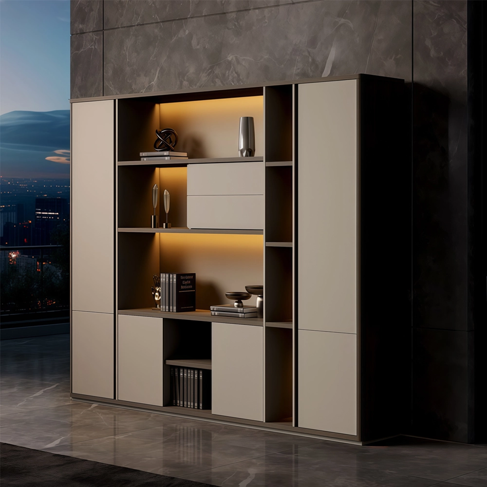 Floor-Standing Wooden File Cabinet with Grain - image 2