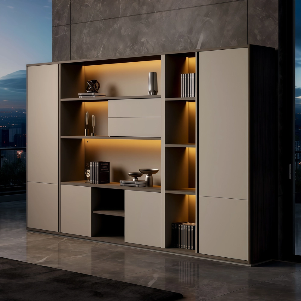 Floor-Standing Wooden File Cabinet with Grain - image 3