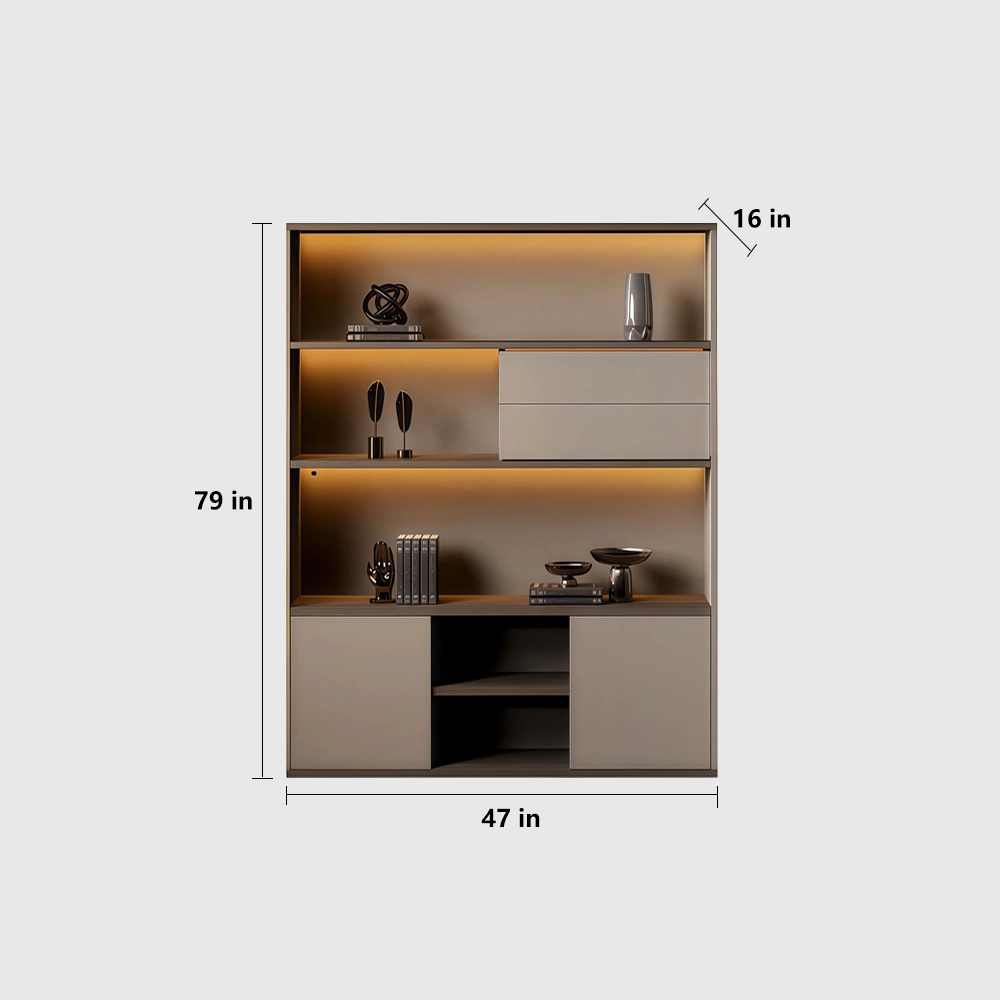 Floor-Standing Wooden File Cabinet with Grain - image 8