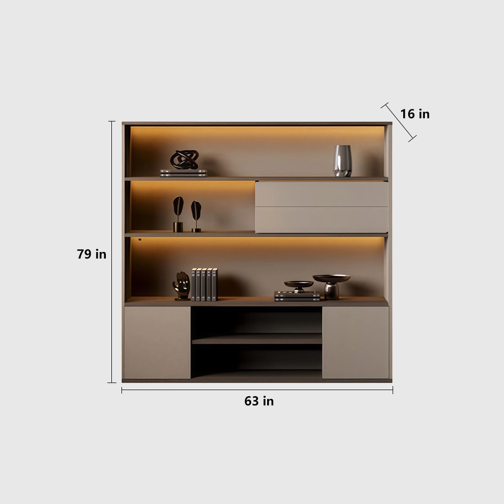 Floor-Standing Wooden File Cabinet with Grain - image 9