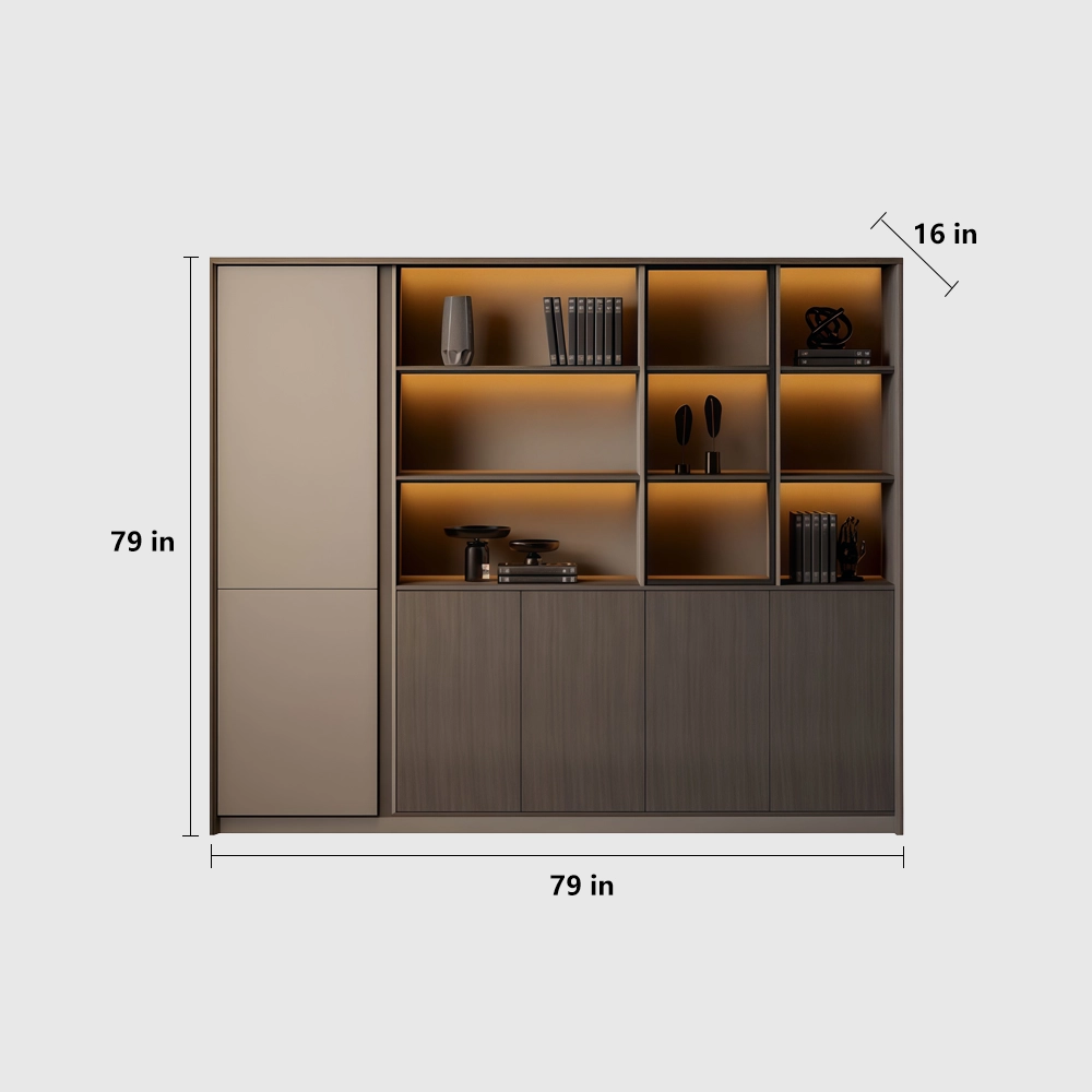 Floor-Standing Wooden File Cabinet with Grain - image 10