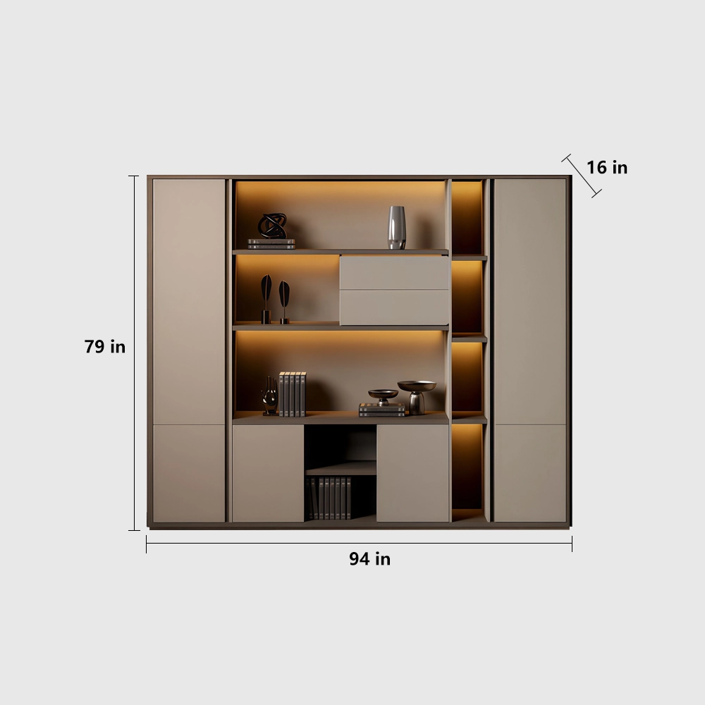 Floor-Standing Wooden File Cabinet with Grain - image 11