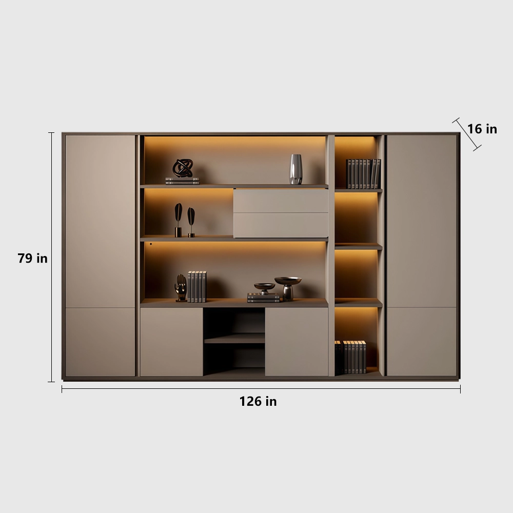Floor-Standing Wooden File Cabinet with Grain - image 12