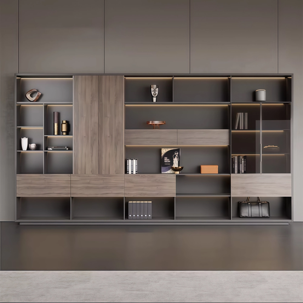Luxury Modern Wood Background Cabinets for Office Storage - image 2