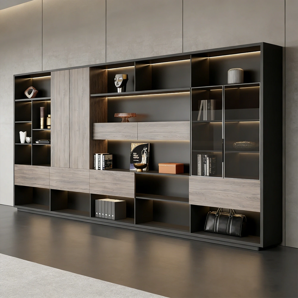 Luxury Modern Wood Background Cabinets for Office Storage - image 3