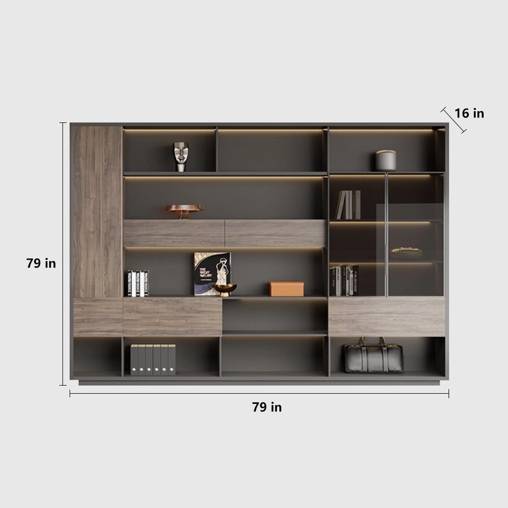 Luxury Modern Wood Background Cabinets for Office Storage - image 8