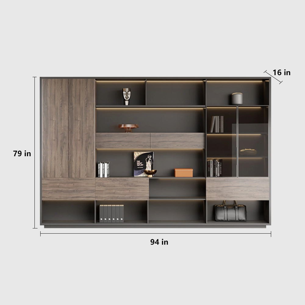 Luxury Modern Wood Background Cabinets for Office Storage - image 9