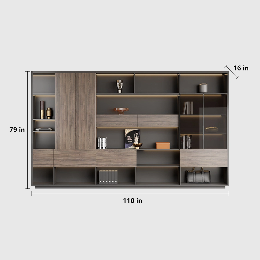 Luxury Modern Wood Background Cabinets for Office Storage - image 10