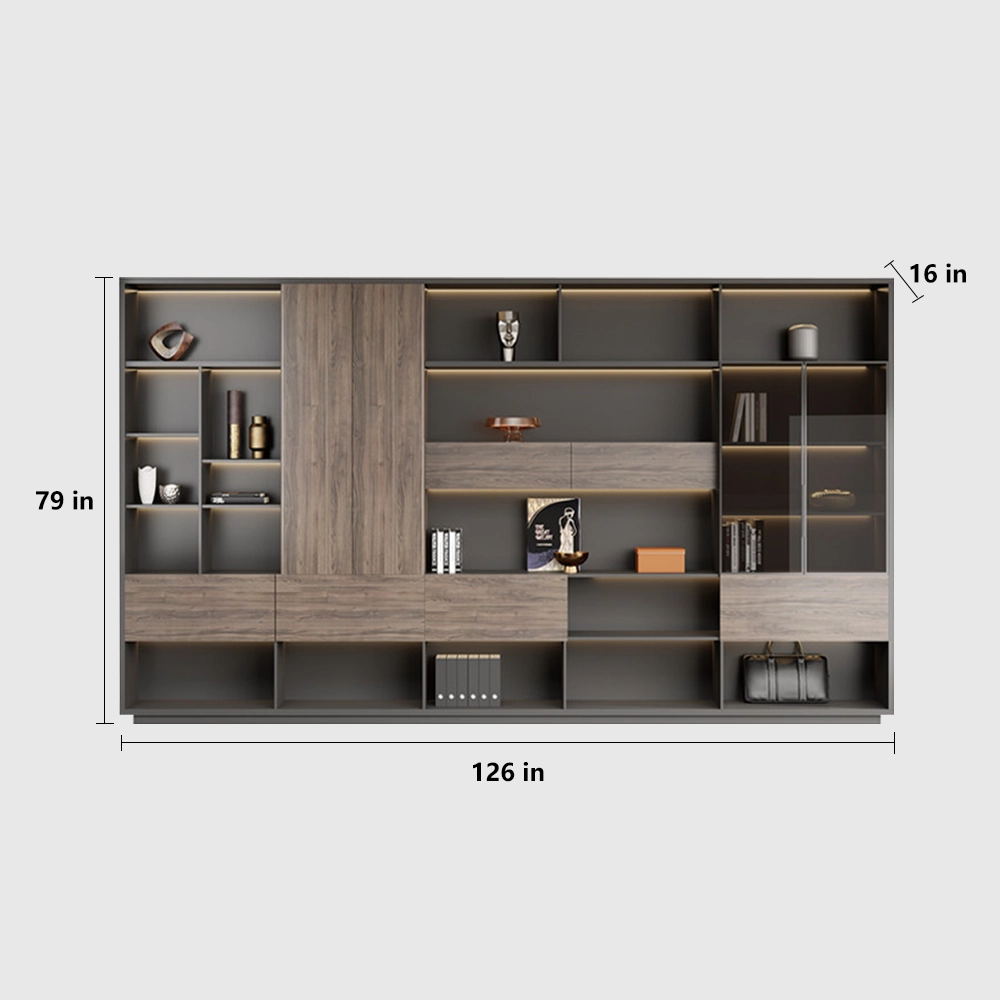 Luxury Modern Wood Background Cabinets for Office Storage - image 11