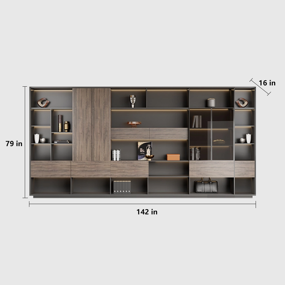 Luxury Modern Wood Background Cabinets for Office Storage - image 12