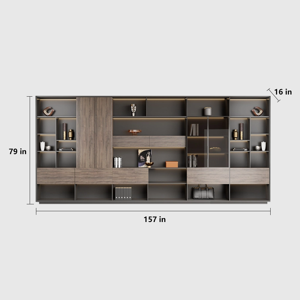 Luxury Modern Wood Background Cabinets for Office Storage - image 13