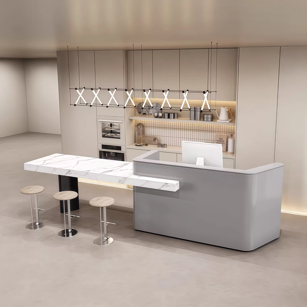 Minimalist Commercial Water Bar Island with Reception - image 2