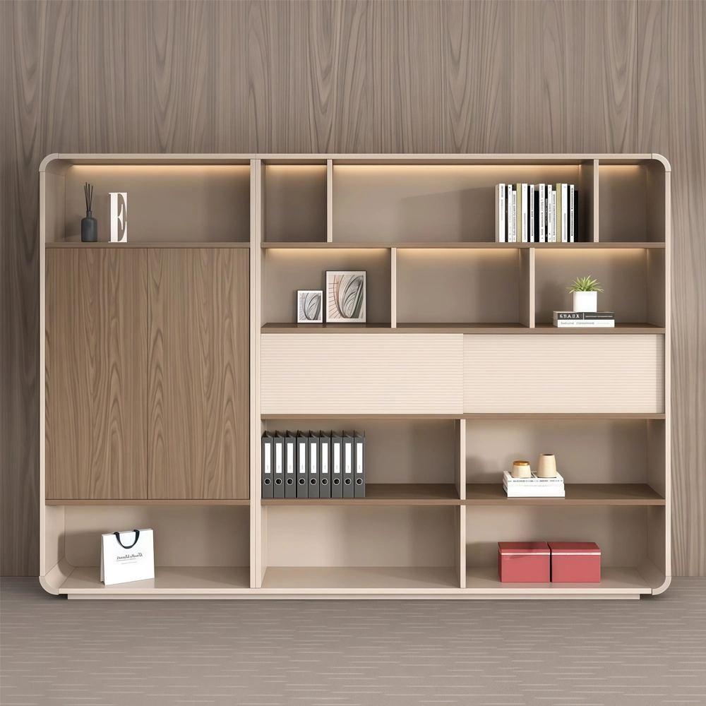 Modern Wooden Bookcase with Display Storage - image 3