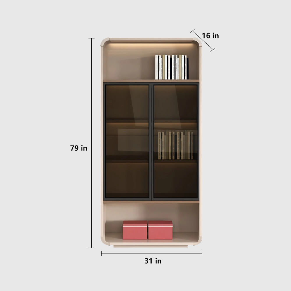 Modern Wooden Bookcase with Display Storage - image 8