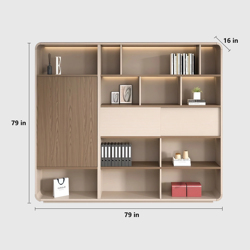 Modern Wooden Bookcase with Display Storage - image 10