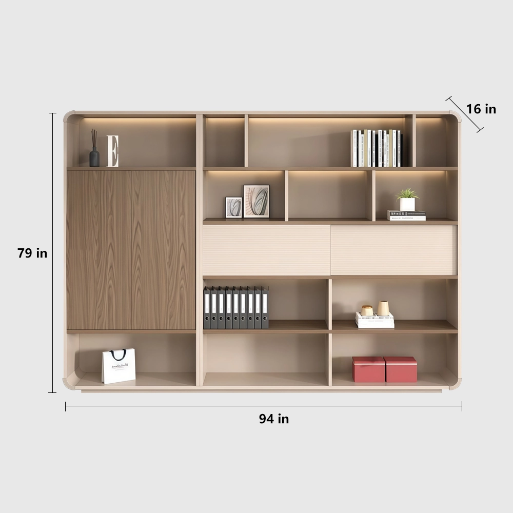 Modern Wooden Bookcase with Display Storage - image 11