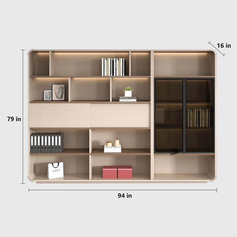 Modern Wooden Bookcase with Display Storage - image 12